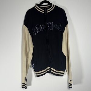 NWOT New York Yankees Navy and Cream Varsity Jacket